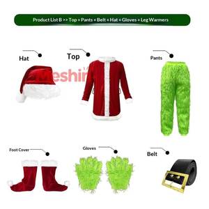 Disfraz de peluche del Grinch, monstruo verde, talla L, divertido, para fiestas navideñas, disfraz de Papá Noel, conjunto para actuaciones. - Product Image 2