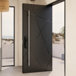 Puerta de Entrada Pivotante de Aleación de Aluminio Antirrobo Moderna BASEN para Uso en Villas y Hoteles - Product Image 4