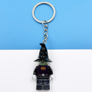 Porte-clés et pendentif de sac en plastique, style européen et américain, thème Halloween, avec breloque tête de sorcière et citrouille à assembler - Product Image 4