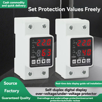 Relais de protection de courant et de tension AC intelligent réglable sur rail DIN 220V, monophasé, protection contre les surtensions, stabilisateur numérique