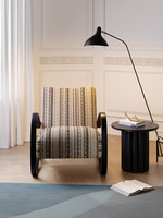Fauteuil en tissu style antique avec éponge haute densité pour petit appartement, salon, balcon - Mobilier de maison individuel décontracté et confortable