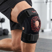 Genouillère articulée professionnelle avec bandes métalliques, fermeture auto-agrippante réglable, support respirant et imperméable en néoprène pour genou unisexe