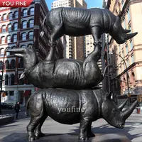 Strass bronze grande estatueta de escultura animal externa