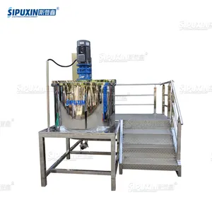 Chemical Electric Motor Agitator Mixer 304 Stainless Steel Single Layer Mixing Tank For Cosmetic