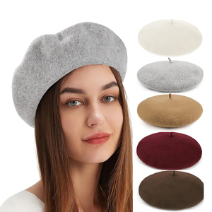 Wholesale Women Premium <strong>Wool</strong> Beret Hat Winter Keep Warm Caps Classic Hat Solid Color Beret <strong>Beanies</strong> - Product Image 1