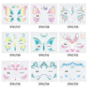 Tatuajes Temporales de Mariposas con Brillantina <span class=keywords><strong>para</strong></span> Maquillaje Facial, Pegatinas Faciales <span class=keywords><strong>para</strong></span> <span class=keywords><strong>Pintar</strong></span>, Maquillaje <span class=keywords><strong>para</strong></span> Fiestas y Festivales <span class=keywords><strong>para</strong></span> Niñas y Mujeres, Venta al Por Mayor - Product Image 3