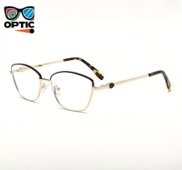 Monture de lunettes œil-de-chat en métal faite à la main, optique de haute qualité, à monture complète, pour toutes les formes de visage, pour femmes