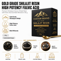 Résine de Shilajit Premium Qualité Or Source Himalayenne Haute Puissance Acide Fulvique Soutien Bien-être Fournisseur OEM Direct Usine