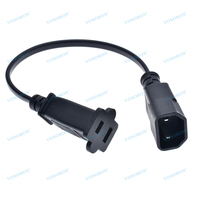 Câble convertisseur d'alimentation IEC320 C18 vers prise femelle polarisée américaine, adaptateur C18 2 broches vers Nema 1-15R, cordon d'alimentation CA