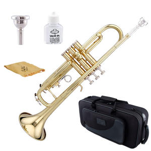 Tromba in ottone di qualità professionale con bocchino 7C laccato e oro laccato finitura Bb tono strumento musicale - Product Image 1