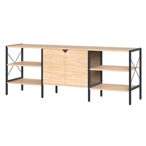 Book Stands Shelves Storage For Book Particle Board and Metal Storage racks TV Stands In Living Room