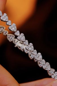 Xinfly 18K Pure <b>Gold</b> Tennis Bracelet 2.4ct Full Natural Diamond Heart Shape Elegant Diamond Bracelets & <b>Bangles</b> - Product Image 3