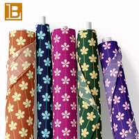 Kain Katun Cetak Bunga Daun Keberuntungan Lembut BILU Katalog Gratis 100% Katun untuk Pakaian Abaya BLJK522-17