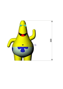 パトリックスターコスチューム漫画黄色ヒトデキャラクターモデル広告装飾用インフレータブル - Product Image 4