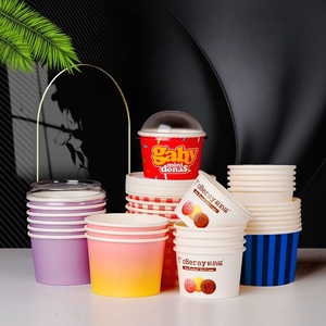 أولج الآيس كريم صناديق زبادي للاستعمال مرة واحدة مع أغطية صناديق ورقية تجارية للآيس كريم محددة - Product Image 2