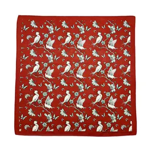 Chinese cotton men's and women's light luxury print sweat absorption small square handkerchief headband scarf