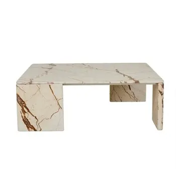 Impression Of Rome Rectangular Table Chair Casual Table Handcrafted in Travertine For Living Room Garden Home