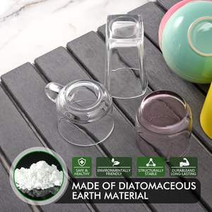 Tapete <span class=keywords><strong>de</strong></span> Secado <span class=keywords><strong>de</strong></span> Platos <span class=keywords><strong>de</strong></span> Piedra para Encimera <span class=keywords><strong>de</strong></span> Cocina, 24x16 16x12 Pulgadas, Grande, Gris, Plegable, <span class=keywords><strong>de</strong></span> Tierra <span class=keywords><strong>de</strong></span> Diatomeas Absorbente - Product Image 4