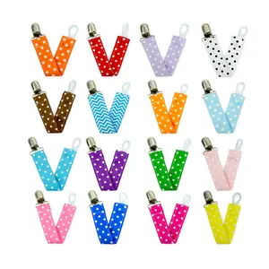 baby stuff baby feeding nursing pacifier holder customize fabric pacifier clip for boys and girls