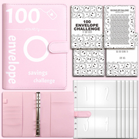 A5 PU impression à la demande économiser de l'argent planificateur Challenger classeur livre vacances 100 enveloppes défi d'épargne