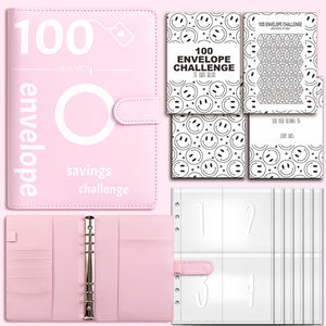 A5 PU Impresión bajo demanda Ahorre dinero Planificador Challenger Carpeta Libro Vacaciones 100 Sobres Ahorro Desafío - Product Image 5