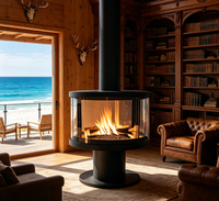 Poêle à bois en acier au carbone pour chauffage intérieur, idéal pour les foyers et les lieux commerciaux