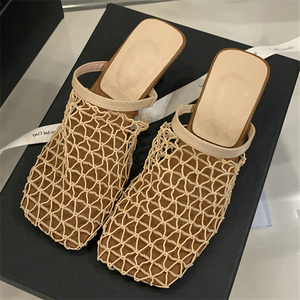 Summer Fashion Trend Handmade High Heel Stiletto Sandals Square Toe Square Head Ankle Strap <b>Slides</b> TPU Comfortable <b>Slipper</b> - Product Image 6