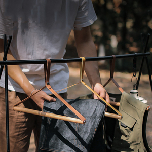 Porte-vêtements en cuir et en bois, support pour chapeaux, porte-manteau, rangement pour chapeaux, séchoirs à linge - Product Image 6
