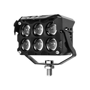 Projecteur de travail LED, phare LED à six lentilles, double rangée de projecteurs, tout en aluminium, 58 mm, avec ventilateurs, en jaune et en blanc - Product Image 3