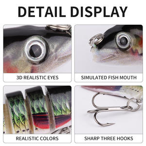 Leurre Articulé Dur 135mm 19g Coulant pour Pêche en Eau Douce et en Mer, Appât de Fond Multi-Sections Simulant un Poisson, 8 Pièces - Product Image 4