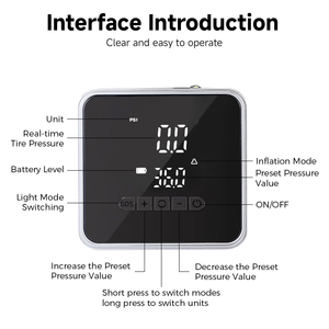 LOGO Customized Portable Car <strong>Inflatable</strong> Pump Automatic Charging Stopping Tire Pressure Gauge Digital Display 12V Wireless 150psi - Product Image 2