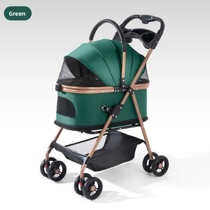 मध्यम बड़े कुत्तों के लिए हल्के फोल्डेबल पालतू रोलर 4 व्हील शॉक अवशोषण बाहरी यात्रा पोर्टेबल पालतू कार्ट - Product Image 6