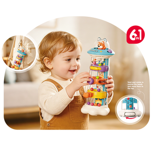 Nouveau Jouet Tour de Lancement <span class=keywords><strong>Soucoupe</strong></span> Volante en Plastique, Jouet Puzzle pour Bébé - Product Image 1