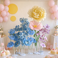 Y-070Giant Crepe Paper Flower Stand, Rangkaian Bunga Kertas Besar Buatan Tangan, Dekorasi Bunga Kertas Berdiri untuk Latar Belakang Pernikahan