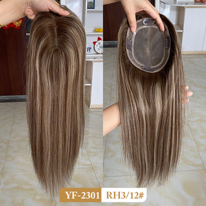 Listo para Enviar: Topper de Cabello Humano Virgen Europeo de Primera Calidad con PU, Color con Mechas, Piezas de Cabello con Clip, Base Mono 5x6, Toupee para Mujer - Product Image 2