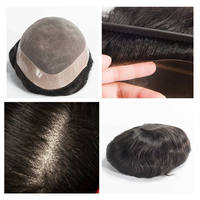 Rambut Palsu Pria Super Tipis 0.02mm, Wig Rambut Asli Manusia 100%, Garis Rambut Tak Terlihat, Sistem Rambut Grosir Siap Pakai Sehari-hari