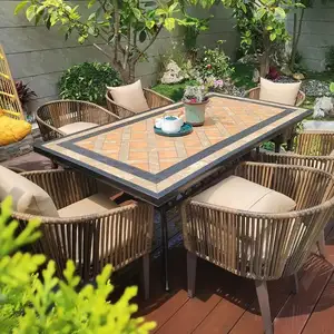 야외 가구 정원 세트 가구 금속 주철 주조 알루미늄 정원 의자 세트 비스트로 테이블 세트