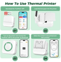 Imprimante mobile portable sans fil, compatible avec iOS et Android, imprimante thermique pour notes, mémos, photos, mini imprimante de poche pour autocollants