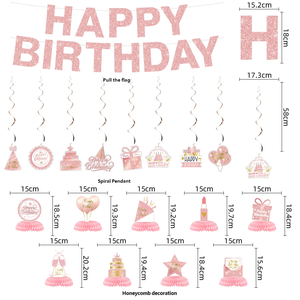 Decoración de Fiesta de Cumpleaños en Oro Rosa con Cortinas con Flecos y Globos, Ideal para una Fiesta de Princesa para Niñas - Product Image 3