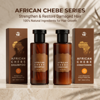 Shampooing et après-shampoing concentrés professionnels anti-pelliculaire et anti-chute de cheveux, sans sulfate, biologiques, à base de Chebe d'Afrique, marque distributeur