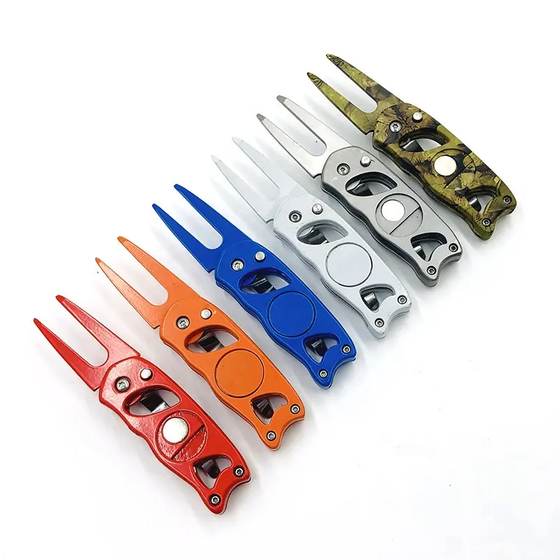 Newly Fashion High Quality Stainless Steel Golf Divot Tool Metal Fork Golf Course Repair Tools Golf Green Fork