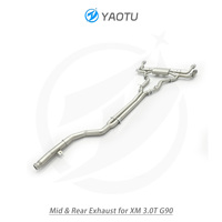 Système d'échappement intermédiaire et arrière YT SS304 à double sortie quadruple sablée pour BMW XM 3.0T G90 avec OPF, haute qualité, directement de l'usine