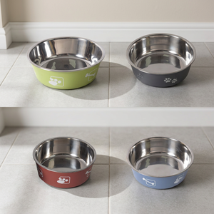 Comedero para perros y gatos con estampado, tazón redondo de acero inoxidable, tazón resistente para mascotas, tazón estampado para mascotas, tazón de acero inoxidable para mascotas - Product Image 3
