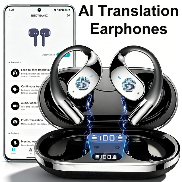 YYK-Q39 Original Fast Shipping AI Smart Translation Earphones Earhook Sports Wireless Earbuds with ENC Noise Cancellation