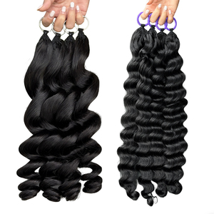 Extensiones de Cabello Humano Natural Negro, Ondulado y con Ondas Profundas, 100% Sin Procesar, para Trenzado y Crochet, para un Peinado Rápido - Product Image 1
