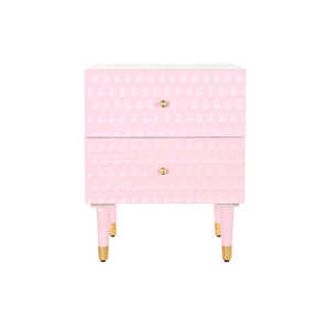 Mesita de Noche de Madera de Mango y Metal Rosa Pálido Altura 65cm Ancho 52cm Profundidad 42cm - Product Image 6