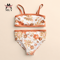 Maillot de bain deux pièces pour enfants, ensemble bikini, haut bandeau pour filles, bas taille haute, extensible, séchage rapide, maillots de bain d'été