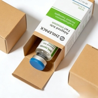 Etiqueta Rectangular Profesional Impresa en Flexografía, Papel Brillante Resistente a la Decoloración, Vial de Péptidos de 2 ml