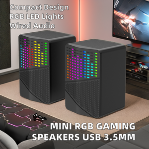 Jedel <span class=keywords><strong>Beatbox</strong></span> Mini-dual-Interface-USB ขนาดกะทัดรัด/เสียง3.5มม. พร้อมไฟ LED ปรับแต่งได้สำหรับการเล่นเกมบนโต๊ะ - Product Image 3