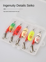 5 pièces en métal artificiel dur appât Spinner leurre pour bar saumon et poisson-chat-longue distance à manivelle leurre de pêche en rivière